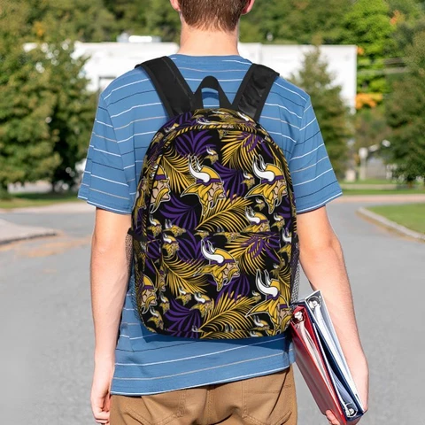 Minnesota Vikings Fans Lightweight Backpack Student Backpack Print School Bag Cover