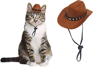 Dog Cowboy Hat Cat Cowboy Hat Pet Cowboy Costume Mini Cowboy Hat for Dogs Cat Ho - Picture 1 of 7