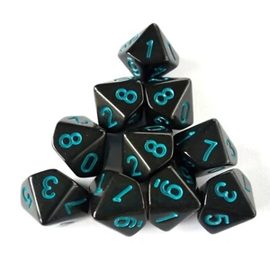 Juego de dados negros D10 de 10 dados poliédricos WoD unisistema juegos de rol juegos de rol - Imagen 1 de 6