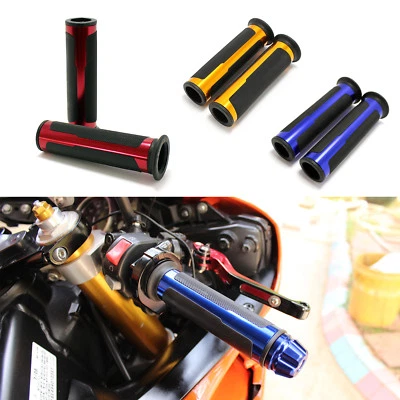 For Honda CBR1000F CBR600F F2 F4i 7/8" Aluminum Handlebar Rubber Gel Hand Grips - Image 1 of 4