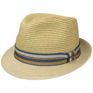 Stetson NWT Trilby Men's Sun Guard Raffia Hat Cream Large - Picture 1 of 10