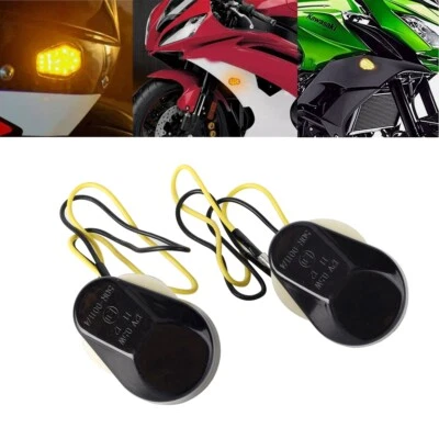 Flush Mount Front LED Turn Signals Light For KAWASAKI NINJA ZX6R ZX7R ZX9R ZX12R - Imagem 1 de 4