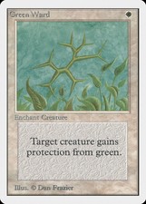 Green Ward Unlimited HEAVILY PLD White Uncommon MAGIC GATHERING CARD ABUGames