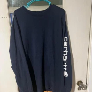 Camisa Carhartt azul marino manga larga #ropa de trabajo - Imagen 1 de 2