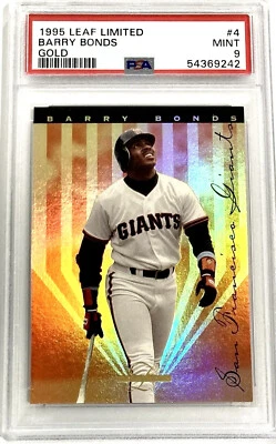 1995 Leaf Limited #4 Barry Bonds GOLD PSA 9 MINT - Image 1 of 2