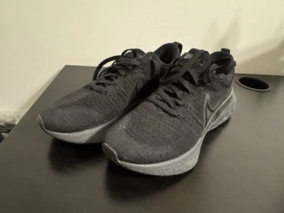 Size 11 - Nike React Infinity Run Flyknit 2 Triple Black Used - Image 1 of 4