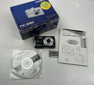 Defekte Ersatzteile/Reparatur Olympus Kameras FE-330 mit Akku, Karton und Handbuch - Bild 1 von 8