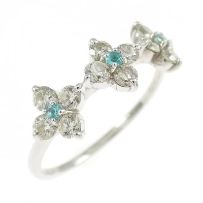 Auténtico anillo de turmalina flor PT900 0,03 CT #246-000-442-6783 Foto 1 de 4