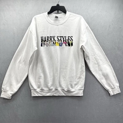 Sudadera Harry Styles Bordada Forrada de Vellón Cuello Redondo Blanca PESADA Talla M Foto 1 de 4