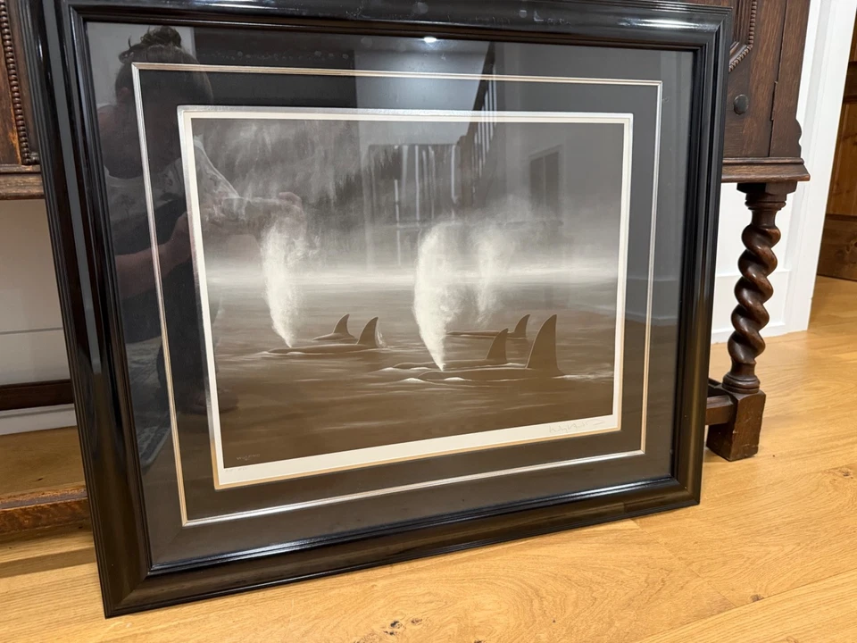 WYLAND. ASSINADO. Litografia à prova de artista 4/65. Edição limitada. 1990. "Orca Mist" - Imagem 1 de 4