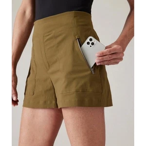 Pantalones Cortos de Senderismo Activos Athleta Trekkie North Midrise Verde Oliva Para Mujer Talla 6 - Imagen 1 de 9