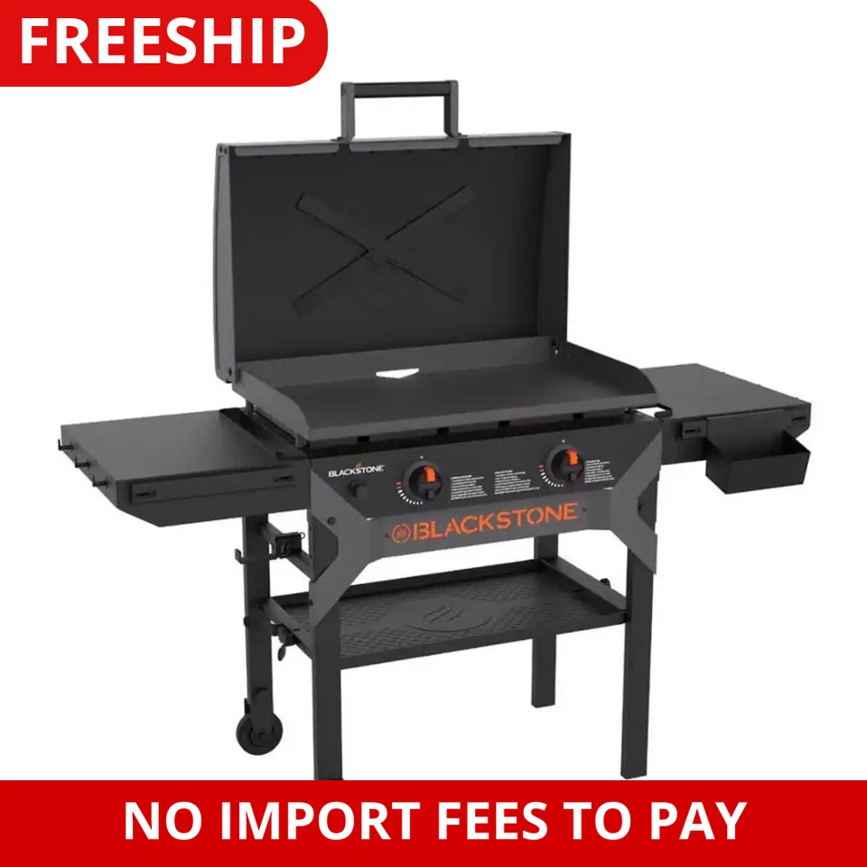 Blackstone 2311 hierro forjado 28” plancha omnívora/capucha reforzada en X-capa en polvo negro Foto 1 de 4