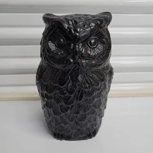 Rare IKEA 8.5 Inch Cast Aluminum Black Owl Statue Decoration  - Picture 1 of 11