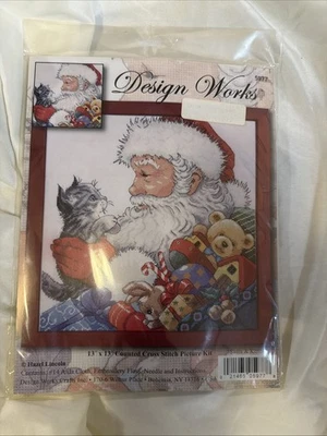 圣诞老人和小猫计数十字绣套件 13 英寸 X 13 英寸 14 件 — 第 1/2 张图片