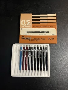 Vintage Set Of 10 PENTEL P205 Mechanical Pencil .5mm Japan Automatic 1 P207 .7mm - Picture 1 of 7