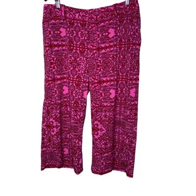 Calça cropped Coldwater Creek tamanho 12 rosa, estampada - Imagem 1 de 4