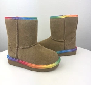 NEW UGG Rainbow Genuine Shearling Lined Boot (Toddler), CHESTNUT, Size 9 - Picture 1 of 5
