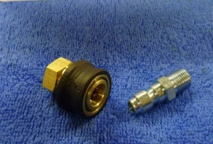 MINI FEMALE QUICK RELEASE COUP X 1/4" BSP FEMALE MINI MALE PROBE X 1/4"BSP MALE  - Picture 1 of 9