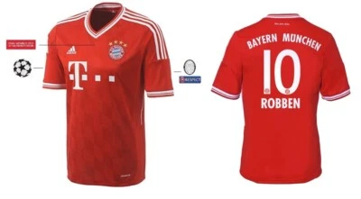 Trikot Adidas FC Bayern Champions League Finale Wembley 2013 - Robben 10 - Bild 1 von 4