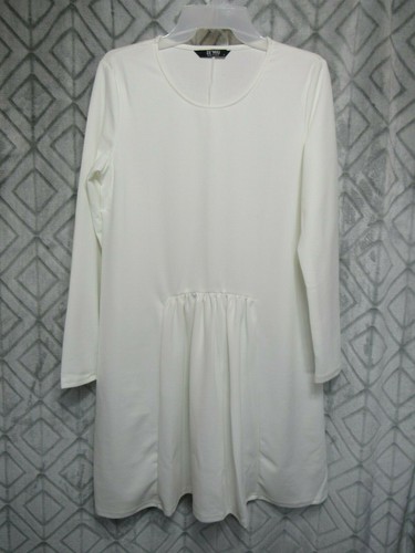 MIU MIU Abito top Se Miu taglia M avorio pull over manica lunga girocollo davanti raccolta