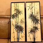 Antique Very Old 16-17Th C Chinese Painted Bamboo Ink On Silk 2 Paintings