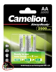 4 x Akkus Camelion AA Always Ready 2500mAh 1,2V NiMH Akku HR6 Mignon im 2Blister - Picture 1 of 1