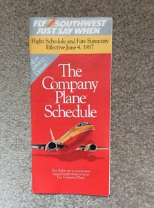 Southwest Airlines Flight Schedule and Fare Summary for June 4, 1987 - Picture 1 of 1