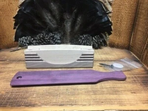 Half-Moon Box Call Kit  Walnut w/ Maple sides w/ Purpleheart Lid Unfinished - Picture 1 of 2