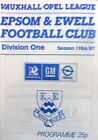 Epsom & Ewell V Wembley 16/8/1986 Vauxhall-Opel League - Division 1 (1St Match)