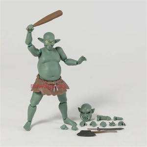 1/12 Fat Goblin Flexible 6inch Male Action Figure Body Weapon Toys Double Head