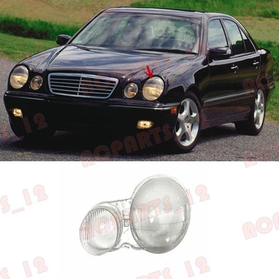 For Mercedes-Benz W210 E-Class 1996-2000 Left Side Headlight Clear Lens + Glue - Imagem 1 de 4