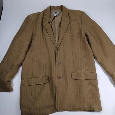 Abrigo deportivo The Territory Ahead para hombre lino/seda 3 botones informal blazer grande alto Foto 1 de 4