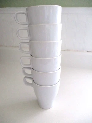 Juego de 6 tazas de té de café apilables Ikea Fargrik 12011 de cerámica blanca 8 oz Foto 1 de 4