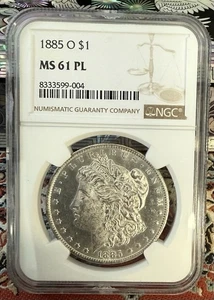 1885 O Silber Morgan Dollar NGC MS61 PL - Bild 1 von 3