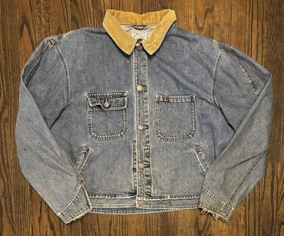 Винтажная мужская джинсовая куртка Polo Ralph Lauren Dungaree размер XL искусственно состаренная 80-е для дальнобойщиков - Изображение 1 из 4