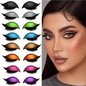 Lazy Eye Shadow Eyelash Patch, 3 in 1 Eyeshadow Eyelashes Makeup Stickers HOT UK - Picture 1 of 31