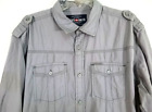 ECKO UNLTD-Mens Long Sleeve Casual Button Down Shirt-Extra Large XL-Gray