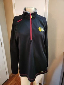 Reebok 1/4 Cremallera Para Hombre Mediana NHL "Chicago Blackhawks" Center Ice Collection FstShp - Imagen 1 de 18