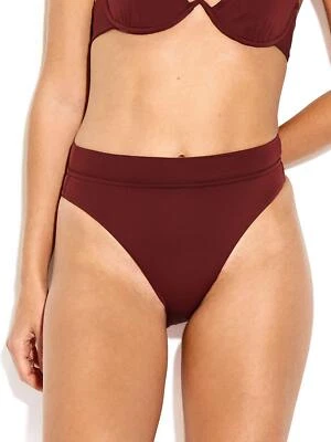 Traje de baño inferior de bikini de tiro alto estándar Seafolly para mujer, ciruela activa, 10 EE. UU. Foto 1 de 3