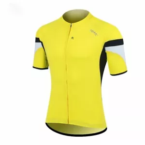 Yellow Men's Cycling Jackets Bike Bicycle Cycling Jerseys Short Sleeve L-3XL - Picture 1 of 4