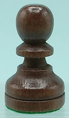 Pieza de ajedrez de madera marrón oscuro peón 1,75" pieza de repuesto fondo de fieltro verde Foto 1 de 4