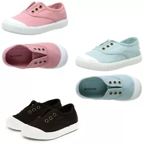 NEW Victoria Toddlers Slip On Canvas Cotton Lining Easy Fit Kids Shoes - Picture 1 of 64