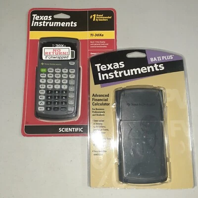 2 Texas Instruments NEVER OPENED BA II PLUS & TI-30Xa   FREE USPS - Image 1 of 3