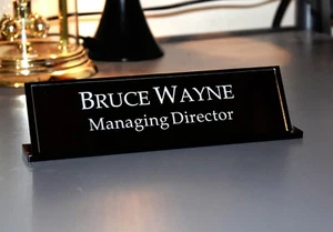 Nombre de escritorio personalizado ejecutivo, letrero grabado personalizado, placa de nombre, gerente de oficina - Imagen 1 de 4