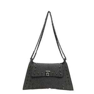 Borsa a tracolla semplice Rivet nuova catena intrecciata borsetta moda tracolla donna - Foto 1 di 19