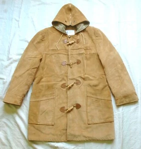 RARE Vintage 80s London Fog Mens 40R Suede Duffle Coat Lined Made in USA - Picture 1 of 15