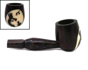 Kokopelli Southwest kleine handgefertigte Tabakpfeife Rauchen natürlich geschnitzt Tagua Nuss - Bild 1 von 3