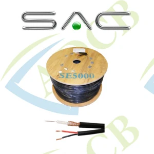 SAC RG59 & 12VDC CCTV Cable Shotgun 100m Roll Black Reem - Picture 1 of 2