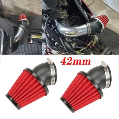 2X 42MM Red Air Intake Filter For Kawasaki KZ900B KZ1000 LTD KZ1000 POLICE - Image 1 of 4