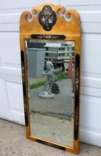 Vintage La Barge Wall Mirror Beveled Asian Influence Gilt Wood Paint Decorated
